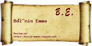 Bónis Emma névjegykártya
