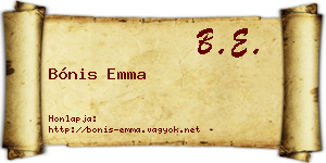 Bónis Emma névjegykártya