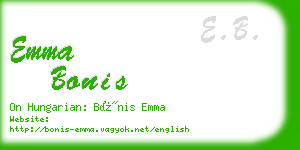 emma bonis business card